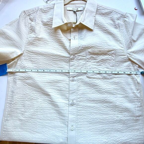 NWT Joe’s cotton short sleeves button up shirt in Ecru color. Size M - Picture 10 of 12